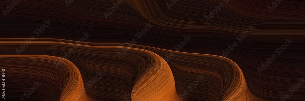 Poster surreal banner with very dark red, sienna and chocolate colors. dynamic curved lines with fluid flowing waves and curves