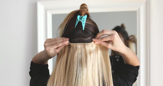 false hair extensions on hairpins for volume and elongation clips wig