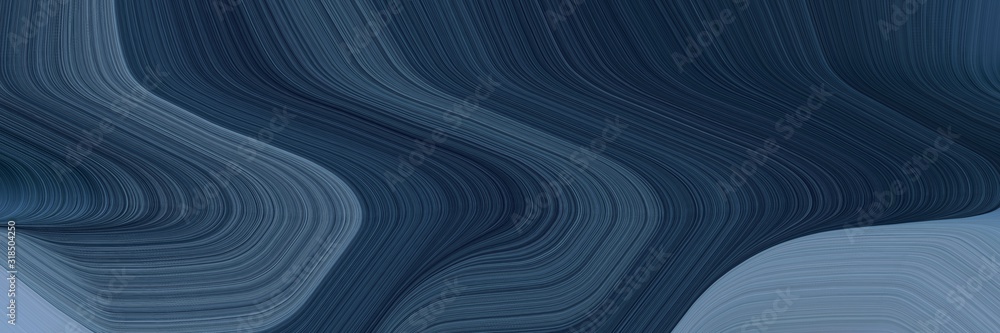 Poster flowing header design with very dark blue, light slate gray and teal blue colors. dynamic curved lin