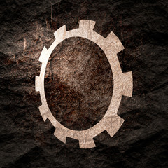 Isometric cog wheel model. Precision machinery concept. Technology and engineering