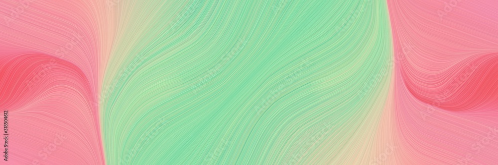 Poster artistic designed horizontal banner with tan, pastel magenta and light coral colors. dynamic curved 
