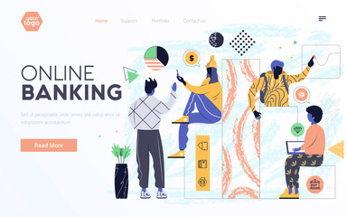 Flat Modern design Illustration of Online Banking