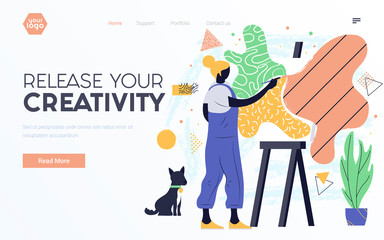Flat Modern design Illustration of Release your Creativity