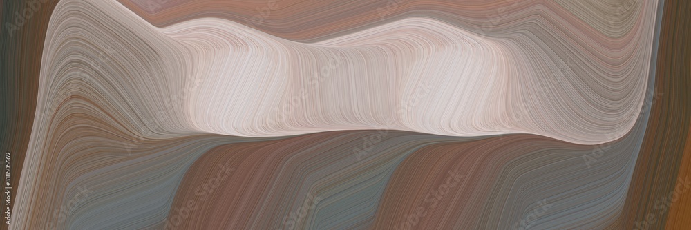 Poster moving header design with pastel brown, pastel gray and dark gray colors. dynamic curved lines with fluid flowing waves and curves