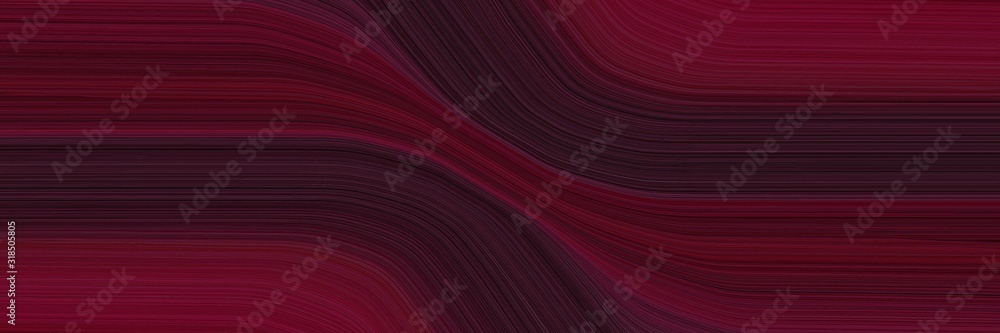 Poster decorative header with very dark pink, dark pink and old mauve colors. dynamic curved lines with fluid flowing waves and curves