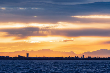 Amazing sunset on Adriatic Sea