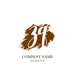 ZQ Initial handwriting logo vector	