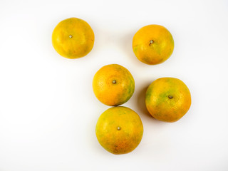 Orange fruit background , Citrus reticulata Blanco on white backgrond