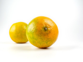 Orange fruit background , Citrus reticulata Blanco on white backgrond
