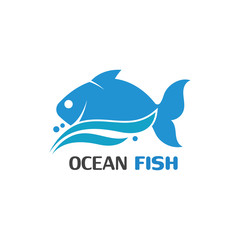 Ocean Fish logo template. Creative vector symbol of fishing club