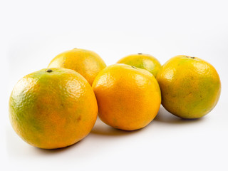 Orange fruit background , Citrus reticulata Blanco on white backgrond
