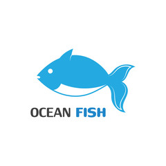 Ocean Fish logo template. Creative vector symbol of fishing club
