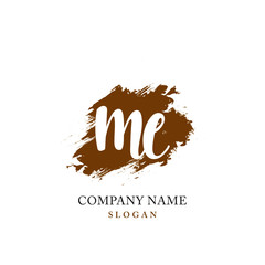 ME Initial handwriting logo vector	