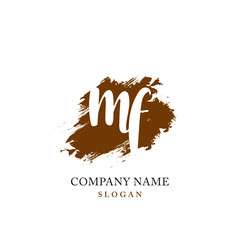 MF Initial handwriting logo vector	