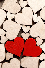 Obraz premium Wooden hearts background