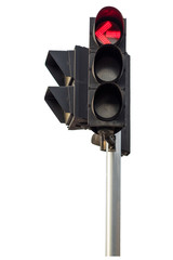 Traffic lights Do not turn left Isolated on White background