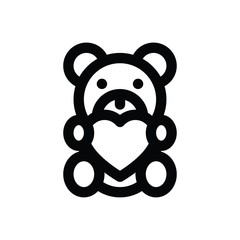 valentine day related love and romance bear heart in hand vector in lineal style