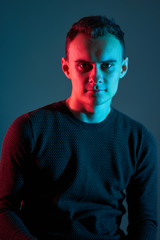 Split tone portrait of a man