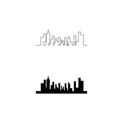 Naklejka premium city skyline vector silhouette
