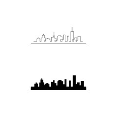 Naklejka premium city skyline vector silhouette