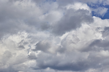 Cloudscape texture. Sky background with white clouds.