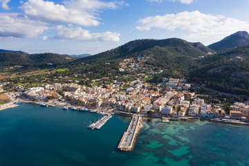 Fototapeta na wymiar Aerial: The port of Andratx