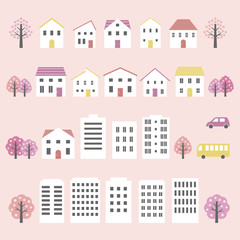 春の建物 アイコン / vector eps 