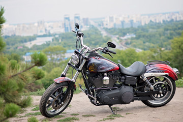 Motorcycle city background in the summer on the street.