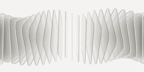 abstract white transparent glas squares forming a ring structure illustration 3d render illustration