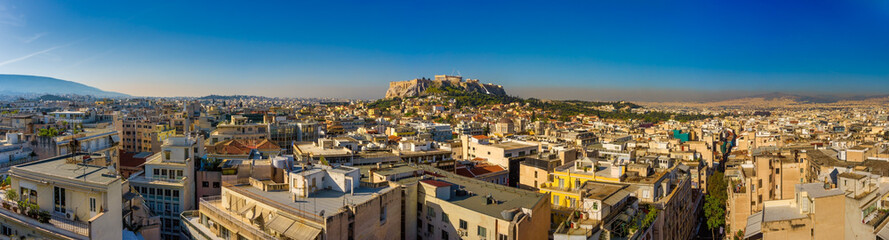 ATHENS,GREECE/MARCH 29,2015:The panoramic view of Athens from the top
