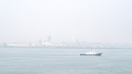 Fototapeta na wymiar Yokohama bay with ship
