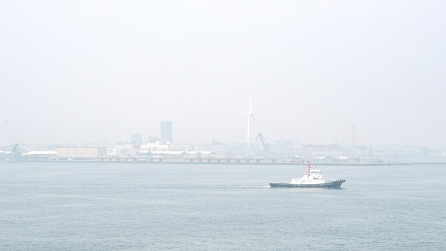 Yokohama Bay With Ship