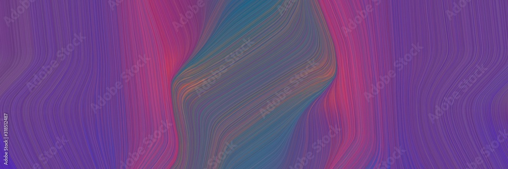 Poster dynamic horizontal header with dark slate blue, antique fuchsia and moderate pink colors. dynamic curved lines with fluid flowing waves and curves