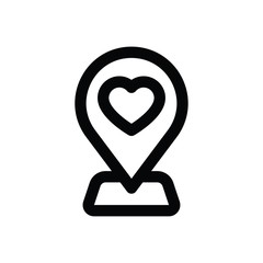 valentine related love and romance map location vector in lineal style
