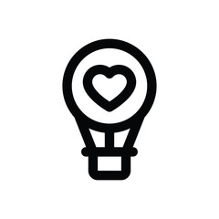 valentine related love and romance parachute with heart vector in lineal style