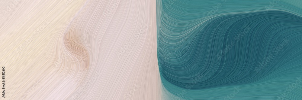 Poster dynamic header with pastel gray, teal blue and light gray colors. dynamic curved lines with fluid flowing waves and curves