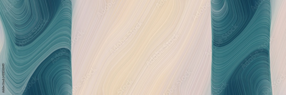 Poster modern horizontal banner with pastel gray, teal blue and light slate gray colors. dynamic curved lin