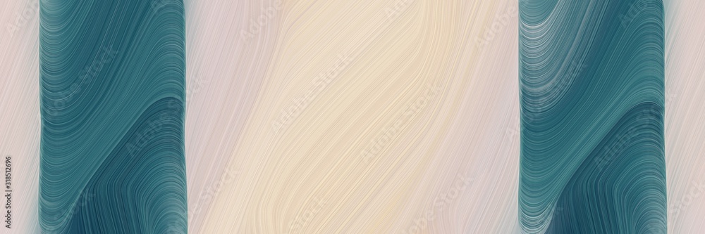 Poster colorful designed horizontal header with pastel gray, teal blue and light slate gray colors. dynamic curved lines with fluid flowing waves and curves