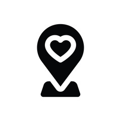 valentine related love and romance map location vector in solid design