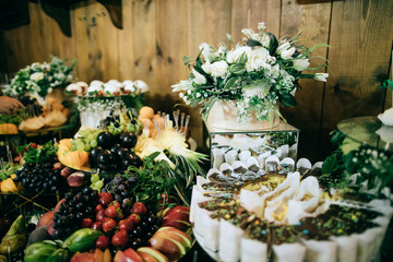 Food in the restaurant, catering