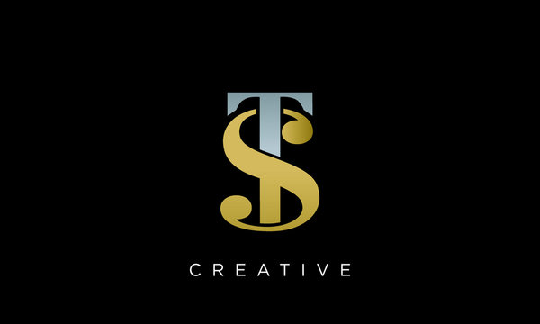 ts or st logo design vector luxury icon