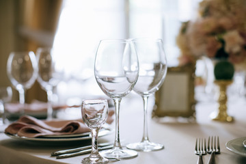 wine glasses on a table