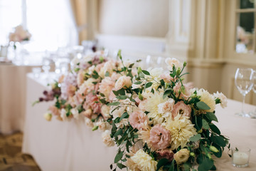 wedding bouquet on table