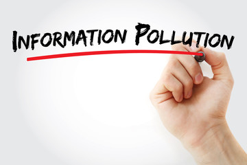 Information Pollution text with marker, concept background