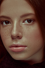 Fototapeta premium girl with lovely freckles