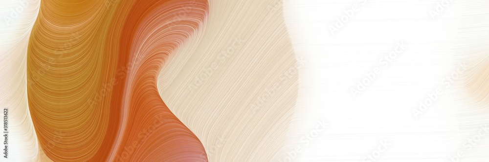 Poster surreal header design with coffee, antique white and dark salmon colors. dynamic curved lines with fluid flowing waves and curves
