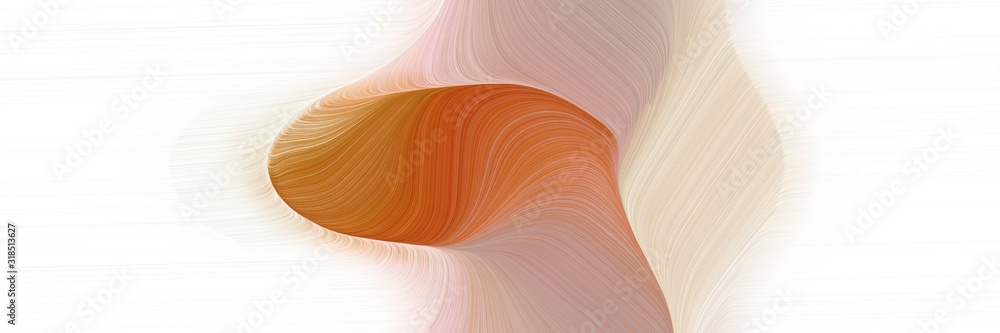 Poster flowing designed horizontal header with antique white, coffee and rosy brown colors. dynamic curved lines with fluid flowing waves and curves
