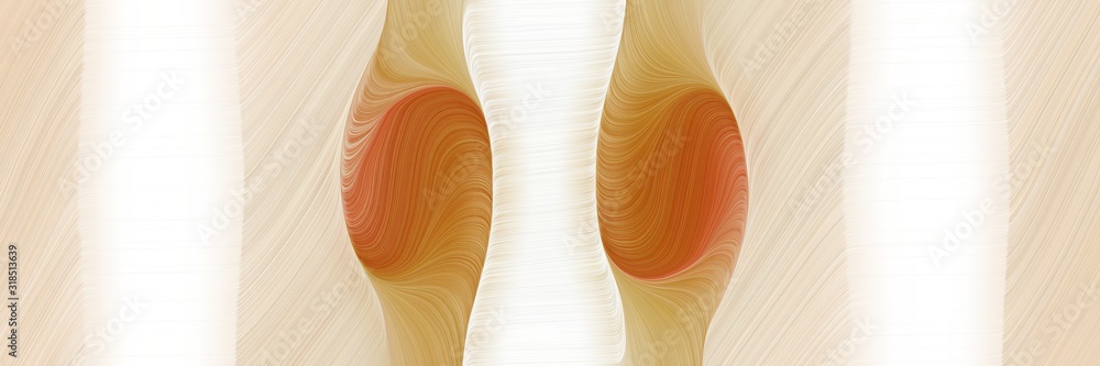 Poster decorative horizontal header with antique white, coffee and dark khaki colors. dynamic curved lines with fluid flowing waves and curves