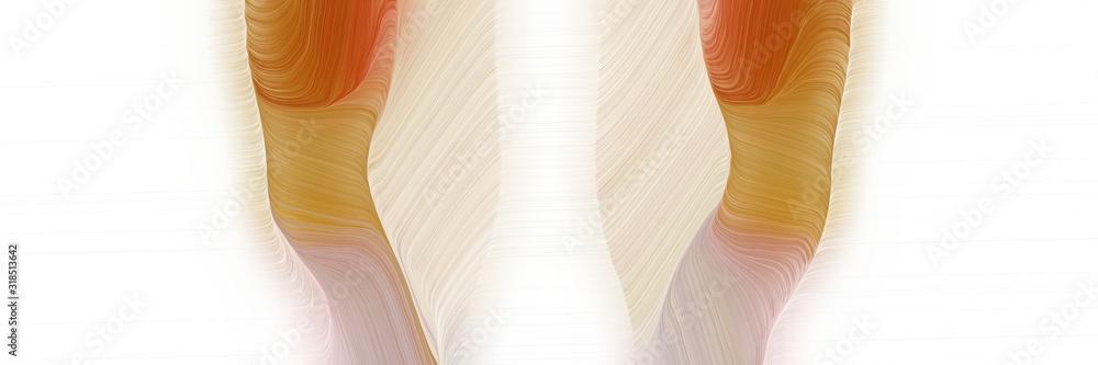 Poster flowing horizontal banner with antique white, bronze and dark salmon colors. dynamic curved lines wi