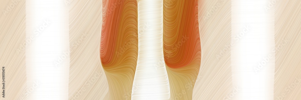Poster moving horizontal banner with antique white, coffee and tan colors. dynamic curved lines with fluid 